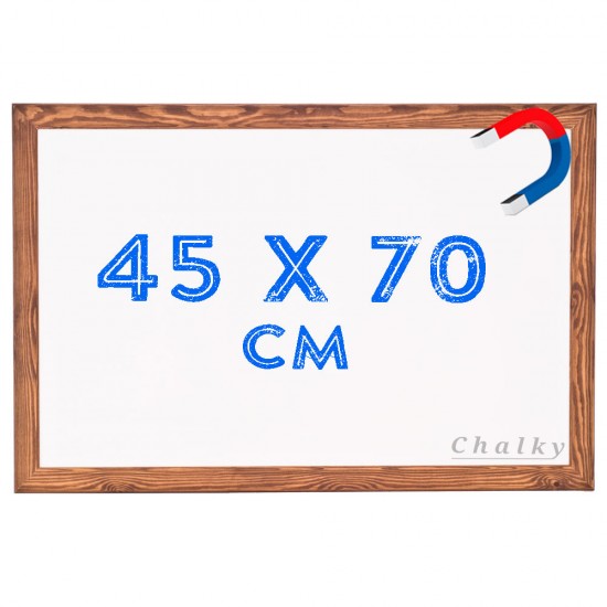 Chalky Manyetik Beyaz Yazı Tahtası Ahşap Çerçeveli 45x70 cm