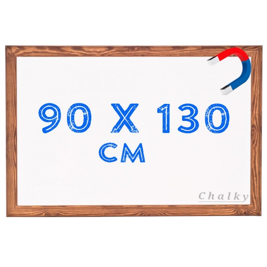 Chalky Manyetik Beyaz Yazı Tahtası Ahşap Çerçeveli 90x130 cm