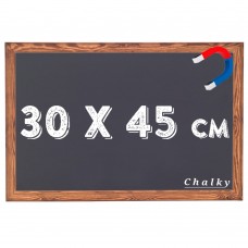 Chalky Manyetik Kara Tahta Ahşap Çerçeveli - Tebeşir Yazı Tahtası 30x45 cm - Siyah