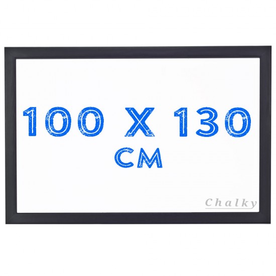 Chalky Siyah Çerçeveli Duvara Monte Beyaz Yazı Tahtası 100x130 cm
