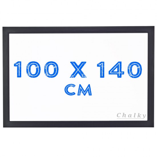 Chalky Siyah Çerçeveli Duvara Monte Beyaz Yazı Tahtası 100x140 cm