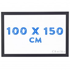 Chalky Siyah Çerçeveli Duvara Monte Beyaz Yazı Tahtası 100x150 cm