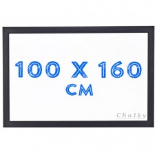 Chalky Siyah Çerçeveli Duvara Monte Beyaz Yazı Tahtası 100x160 cm