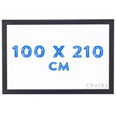 Chalky Siyah Çerçeveli Duvara Monte Beyaz Yazı Tahtası 100x210 cm