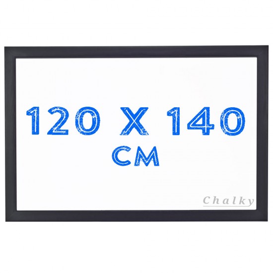 Chalky Siyah Çerçeveli Duvara Monte Beyaz Yazı Tahtası 120x140 cm