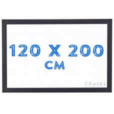 Chalky Siyah Çerçeveli Duvara Monte Beyaz Yazı Tahtası 120x200 cm