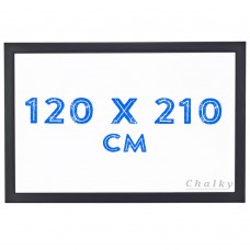 Chalky Siyah Çerçeveli Duvara Monte Beyaz Yazı Tahtası 120x210 cm