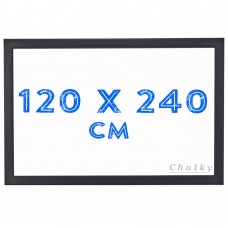 Chalky Siyah Çerçeveli Duvara Monte Beyaz Yazı Tahtası 120x240 cm