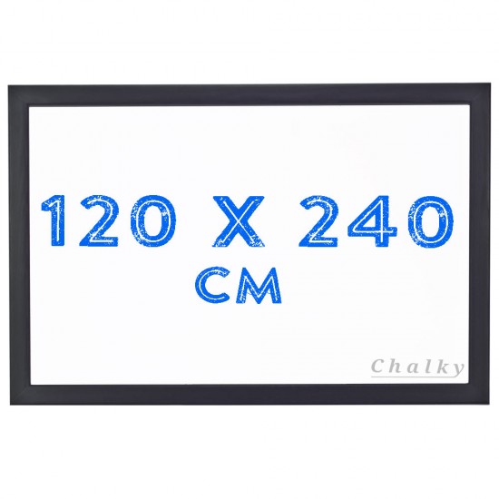Chalky Siyah Çerçeveli Duvara Monte Beyaz Yazı Tahtası 120x240 cm