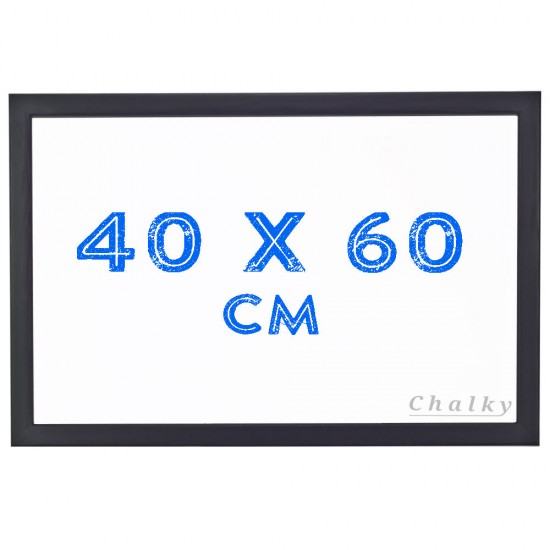 Chalky Siyah Çerçeveli Duvara Monte Beyaz Yazı Tahtası 40x60 cm