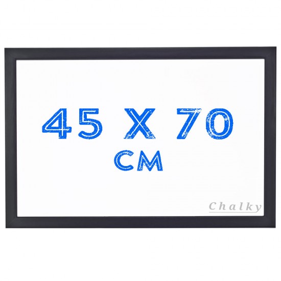 Chalky Siyah Çerçeveli Duvara Monte Beyaz Yazı Tahtası 45x70 cm