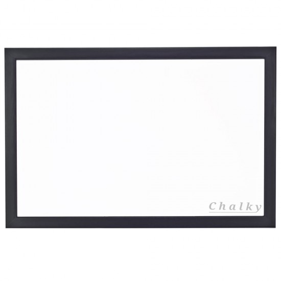 Chalky Siyah Çerçeveli Duvara Monte Beyaz Yazı Tahtası 100x160 cm