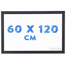 Chalky Siyah Çerçeveli Duvara Monte Beyaz Yazı Tahtası 60x120 cm