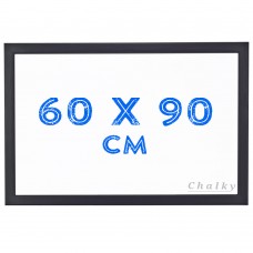 Chalky Siyah Çerçeveli Duvara Monte Beyaz Yazı Tahtası 60x90 cm