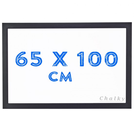 Chalky Siyah Çerçeveli Duvara Monte Beyaz Yazı Tahtası 65x100 cm