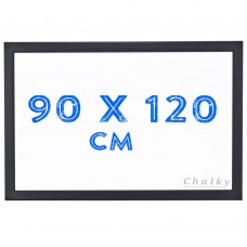Chalky Siyah Çerçeveli Duvara Monte Beyaz Yazı Tahtası 90x120 cm