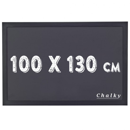 Chalky Kara Tahta Siyah Çerçeveli Tebeşir Yazı Tahtası 100x130 cm - Siyah