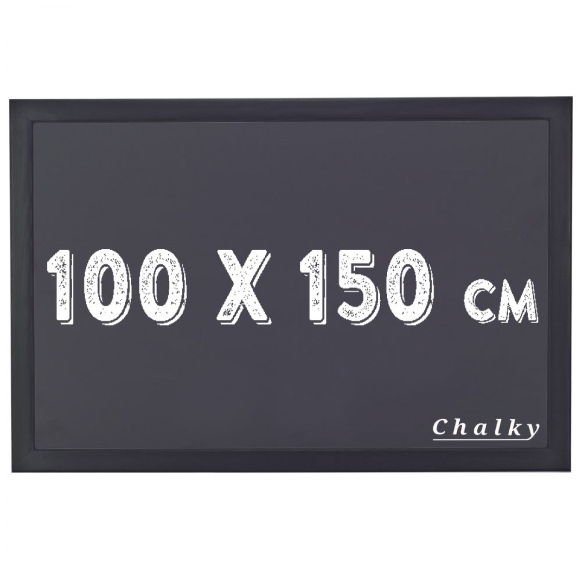Chalky Kara Tahta Siyah Çerçeveli Tebeşir Yazı Tahtası 100x150 cm - Siyah
