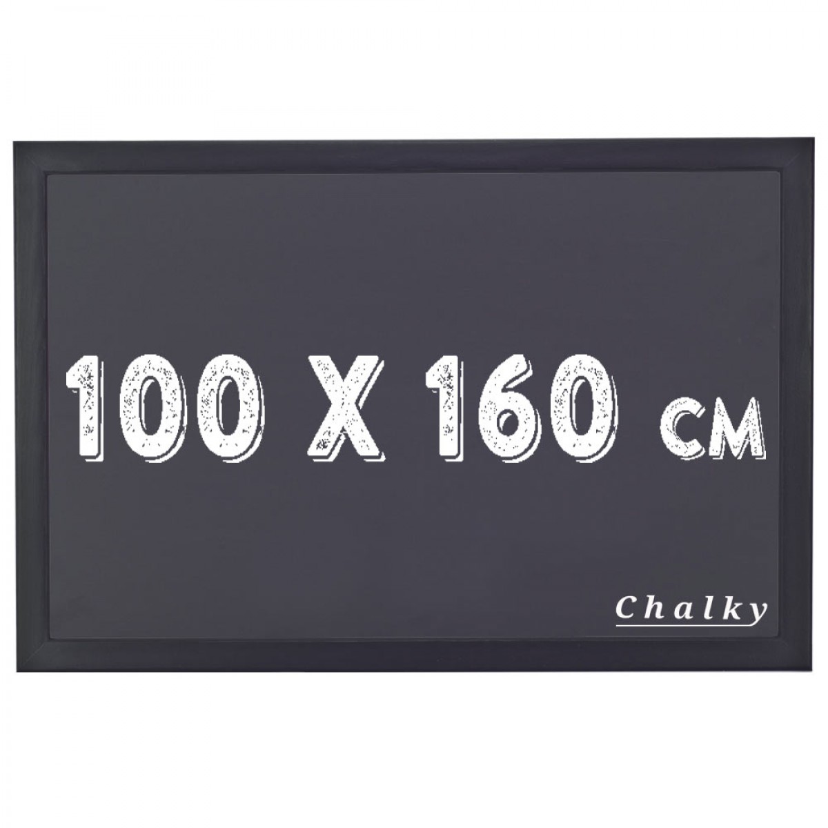 Chalky Kara Tahta Siyah Çerçeveli Tebeşir Yazı Tahtası 100x160 cm - Siyah