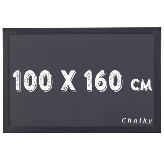Chalky Kara Tahta Siyah Çerçeveli Tebeşir Yazı Tahtası 100x160 cm - Siyah