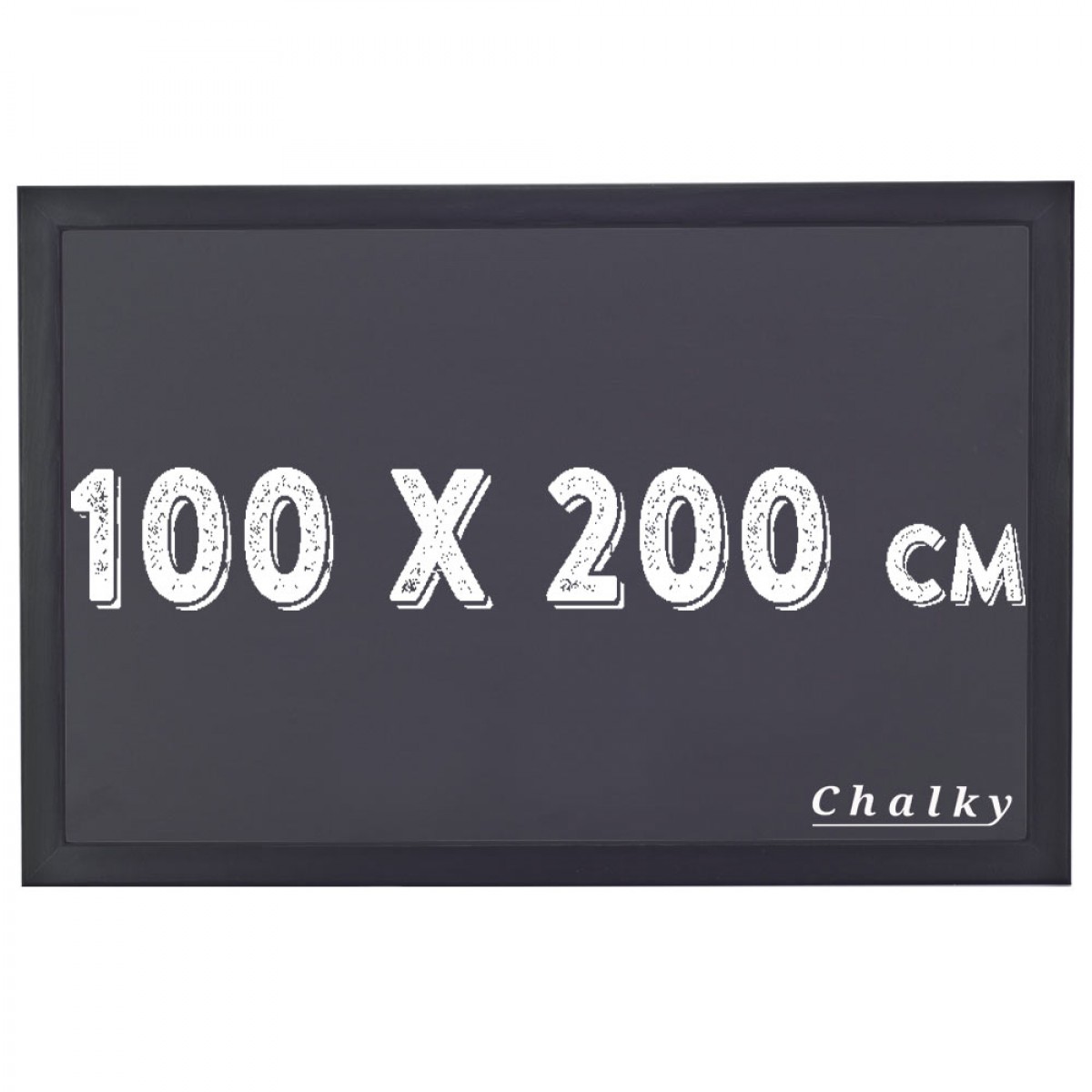 Chalky Kara Tahta Siyah Çerçeveli Tebeşir Yazı Tahtası 100x200 cm - Siyah