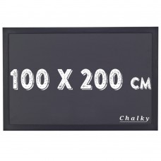 Chalky Kara Tahta Siyah Çerçeveli Tebeşir Yazı Tahtası 100x200 cm - Siyah