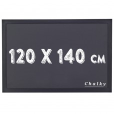 Chalky Kara Tahta Siyah Çerçeveli Tebeşir Yazı Tahtası 120x140 cm - Siyah