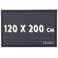 Chalky Kara Tahta Siyah Çerçeveli Tebeşir Yazı Tahtası 120x200 cm - Siyah
