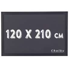 Chalky Kara Tahta Siyah Çerçeveli Tebeşir Yazı Tahtası 120x210 cm - Siyah