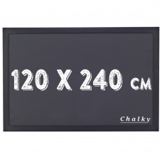 Chalky Kara Tahta Siyah Çerçeveli Tebeşir Yazı Tahtası 120x240 cm - Siyah