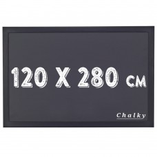 Chalky Kara Tahta Siyah Çerçeveli Tebeşir Yazı Tahtası 120x280 cm - Siyah