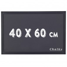 Chalky Kara Tahta Siyah Çerçeveli Tebeşir Yazı Tahtası 40x60 cm - Siyah