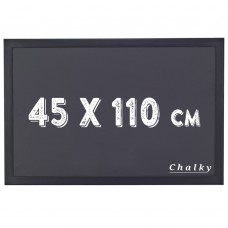 Chalky Kara Tahta Siyah Çerçeveli Tebeşir Yazı Tahtası 45x110 cm - Siyah