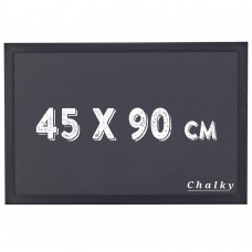 Chalky Kara Tahta Siyah Çerçeveli Tebeşir Yazı Tahtası 45x90 cm - Siyah