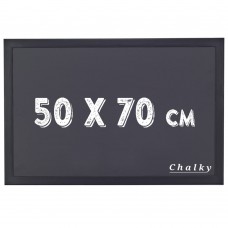 Chalky Kara Tahta Siyah Çerçeveli Tebeşir Yazı Tahtası 50x70 cm - Siyah