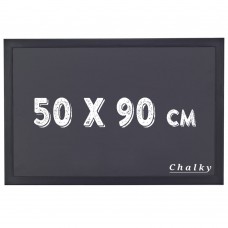 Chalky Kara Tahta Siyah Çerçeveli Tebeşir Yazı Tahtası 50x90 cm - Siyah
