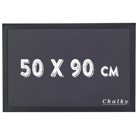 Chalky Kara Tahta Siyah Çerçeveli Tebeşir Yazı Tahtası 50x90 cm - Siyah