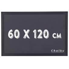 Chalky Kara Tahta Siyah Çerçeveli Tebeşir Yazı Tahtası 60x120 cm - Siyah