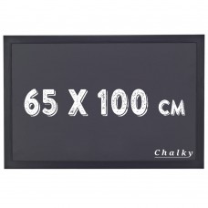 Chalky Kara Tahta Siyah Çerçeveli Tebeşir Yazı Tahtası 65x100 cm - Siyah