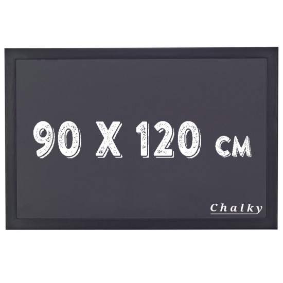 Chalky Kara Tahta Siyah Çerçeveli Tebeşir Yazı Tahtası 90x120 cm - Siyah
