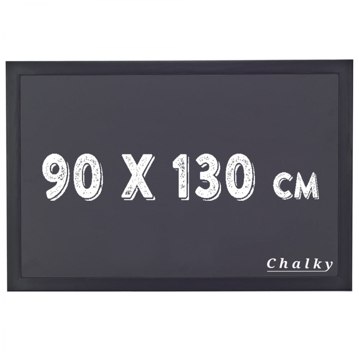 Chalky Kara Tahta Siyah Çerçeveli Tebeşir Yazı Tahtası 90x130 cm - Siyah