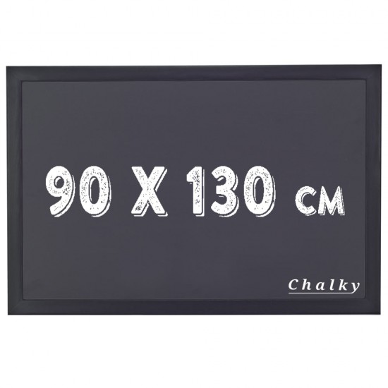 Chalky Kara Tahta Siyah Çerçeveli Tebeşir Yazı Tahtası 90x130 cm - Siyah