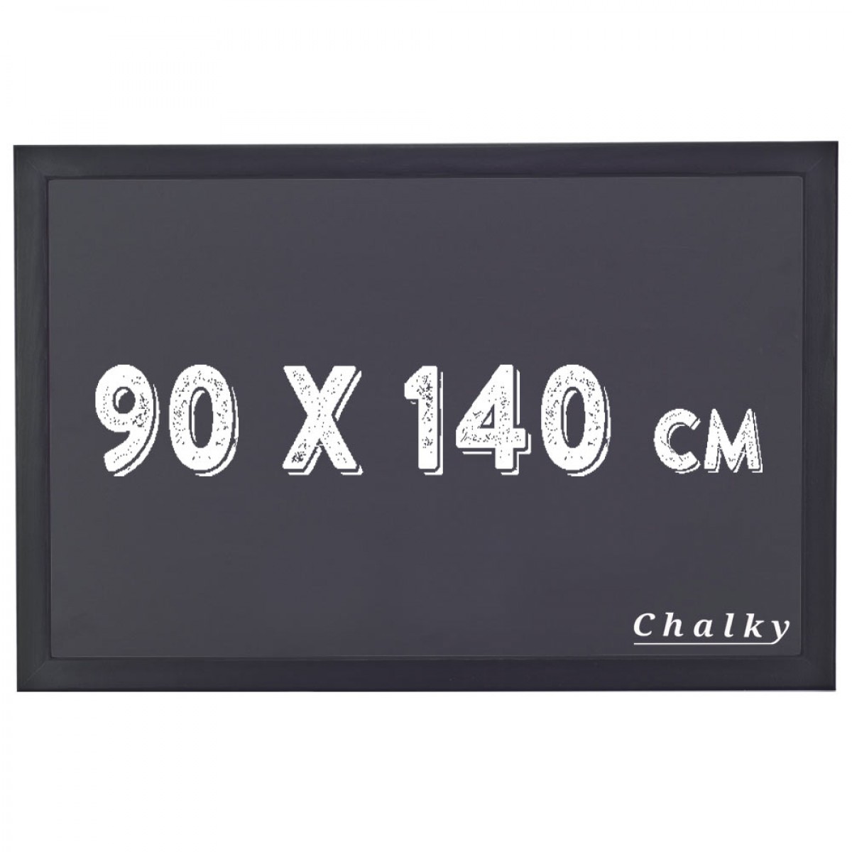 Chalky Kara Tahta Siyah Çerçeveli Tebeşir Yazı Tahtası 90x140 cm - Siyah
