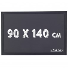 Chalky Kara Tahta Siyah Çerçeveli Tebeşir Yazı Tahtası 90x140 cm - Siyah