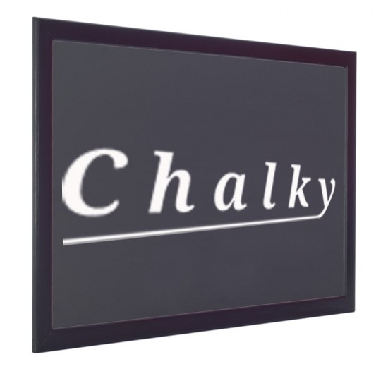 Chalky Kara Tahta Siyah Çerçeveli Tebeşir Yazı Tahtası 65x100 cm - Siyah