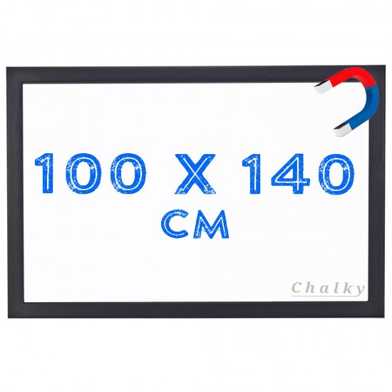 Chalky Manyetik Beyaz Yazı Tahtası Siyah Çerçeveli 100x140 cm