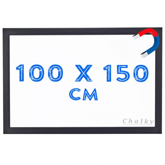 Chalky Manyetik Beyaz Yazı Tahtası Siyah Çerçeveli 100x150 cm