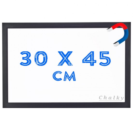 Chalky Manyetik Beyaz Yazı Tahtası Siyah Çerçeveli 30x45 cm