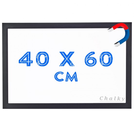 Chalky Manyetik Beyaz Yazı Tahtası Siyah Çerçeveli 40x60 cm