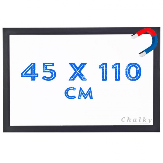 Chalky Manyetik Beyaz Yazı Tahtası Siyah Çerçeveli 45x110 cm